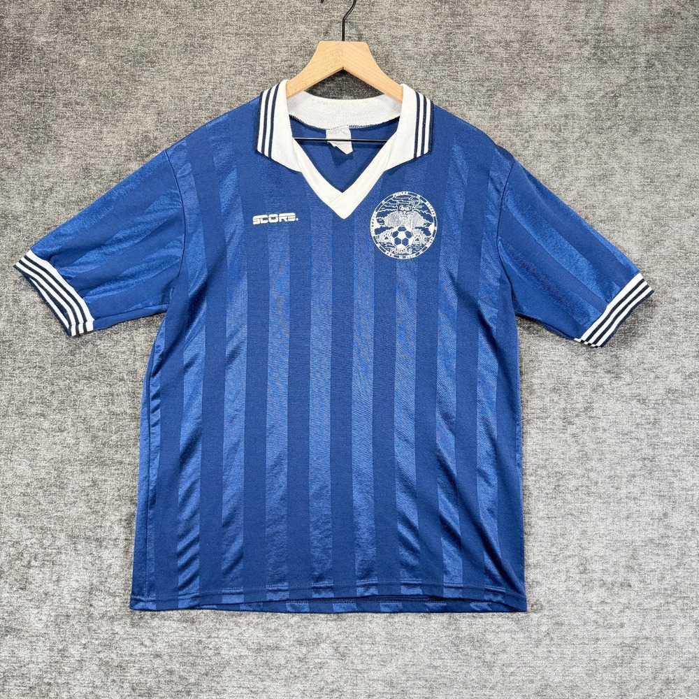 Vintage Score Coastside Pumas Soccer Jersey 1995 Made in USA Blue Medium